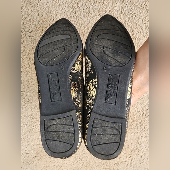 Like New Christian Siriano by Payless Black and Gold Flats Size 6 - Picture 4 of 6